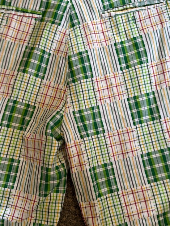 Green Patchwork Plaid Shorts - Picture 5 of 6